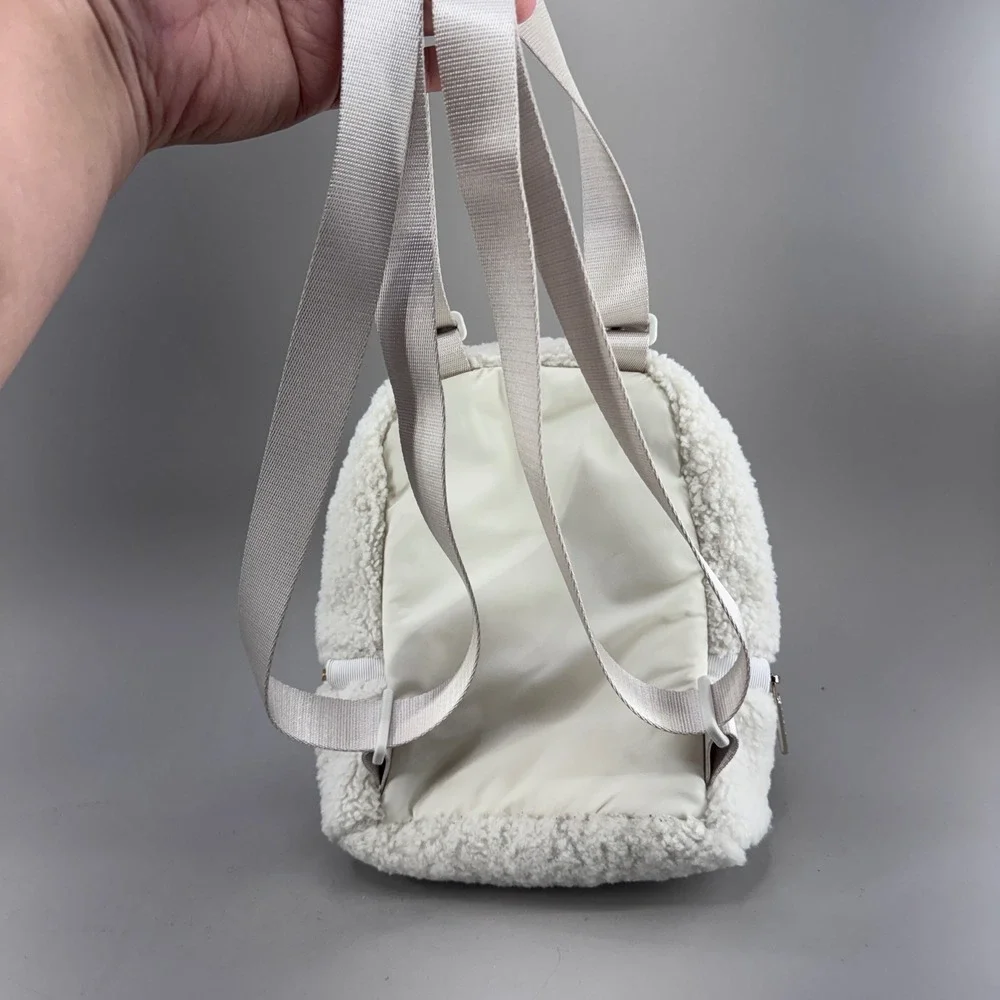 Lululemon City Adventurer Nano Backpack O/S White Fleece Sherpa Cozy Athleisure